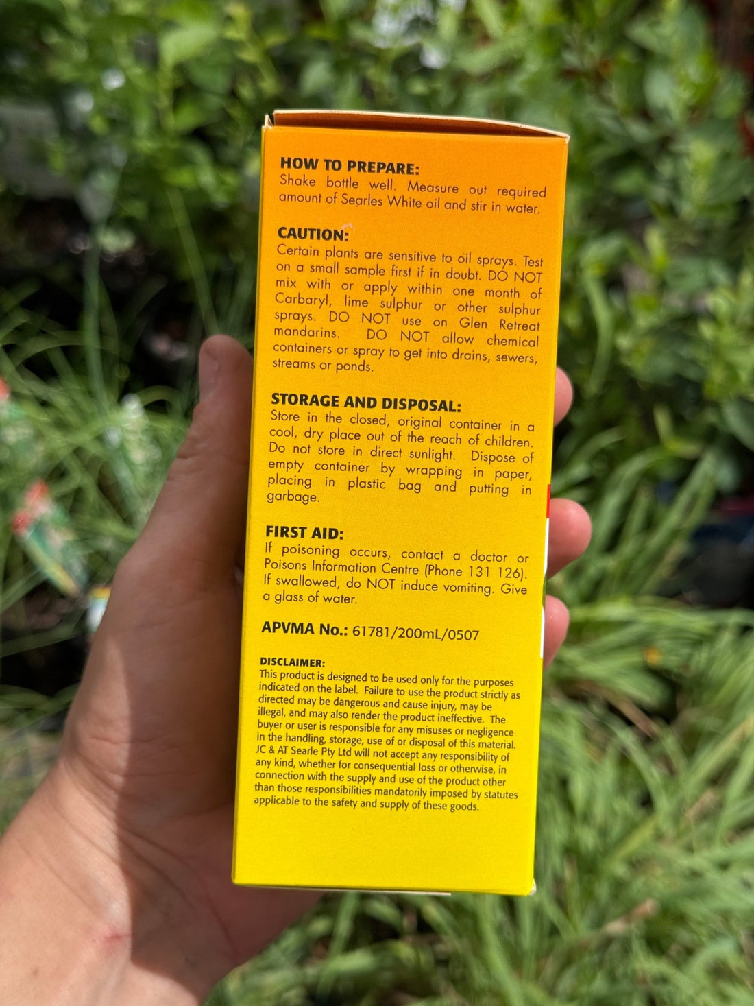 200ml Searles White Oil Insect Control Spray Concentrate - Ladybird Nursery