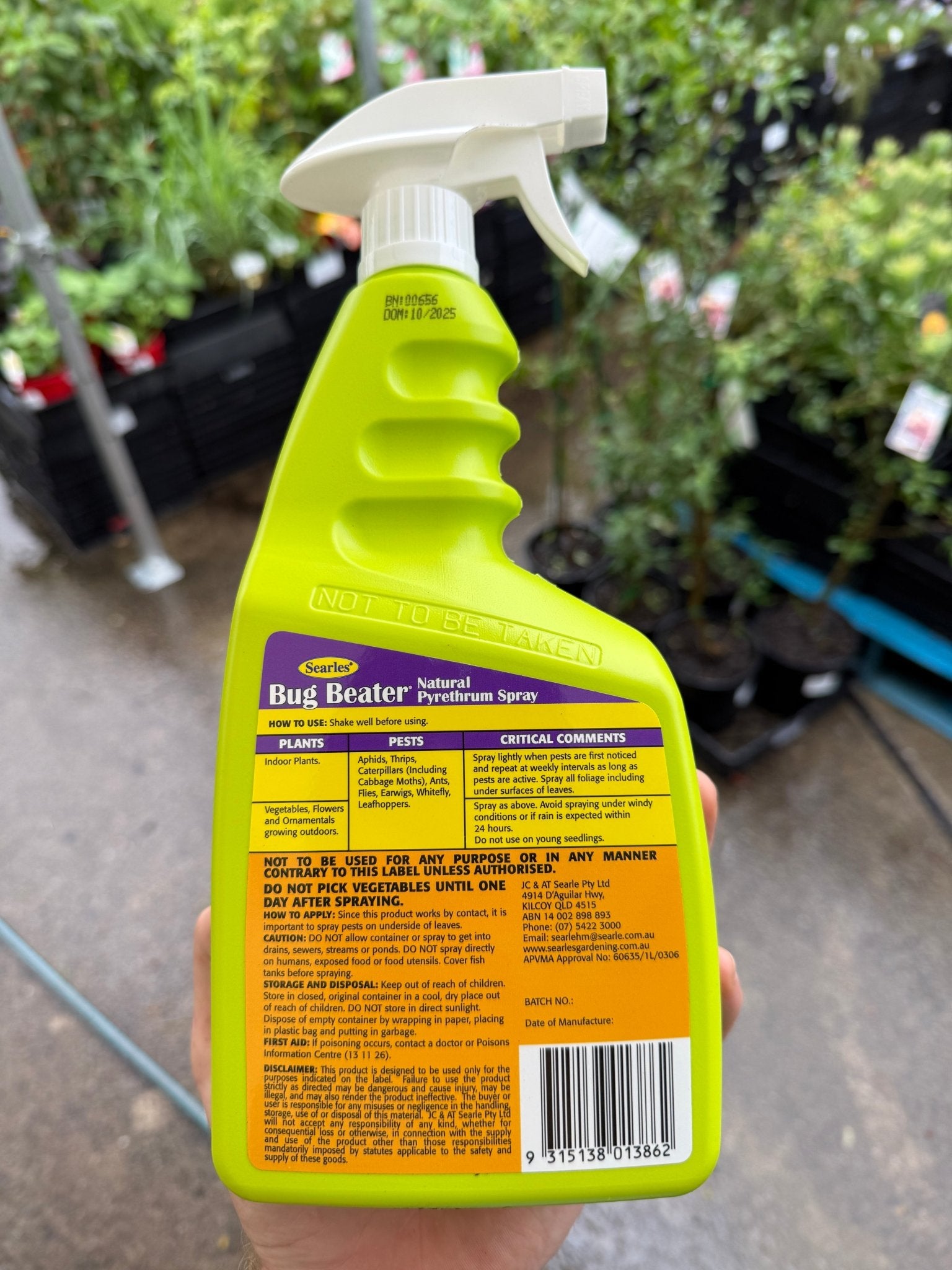 Bug Beater - Natural Pyrethrum Spray 1L - Ladybird Nursery