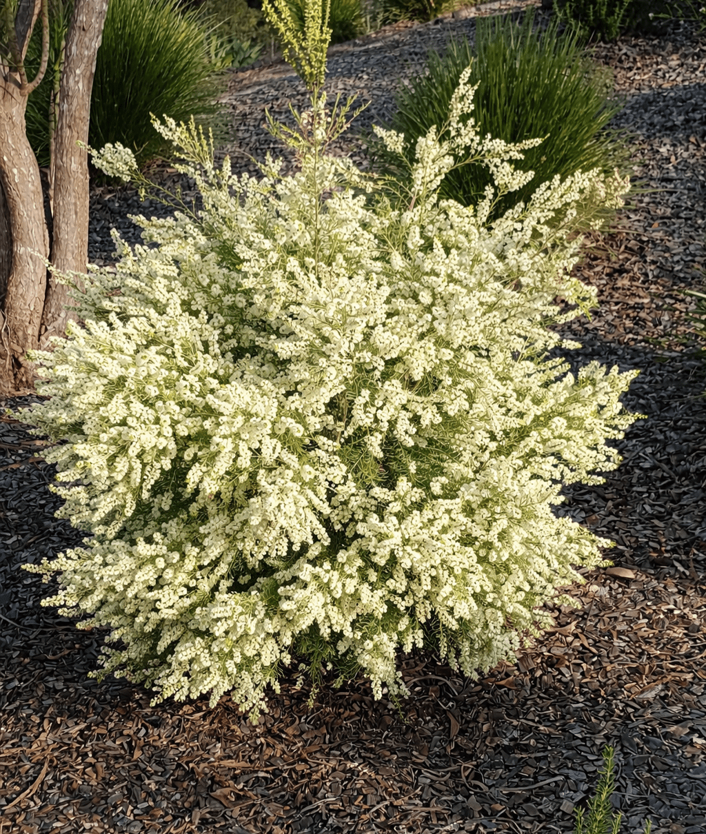 Dwarf Paperbark 'Snowstorm' (Melaleuca linariifolia) - Ladybird Nursery